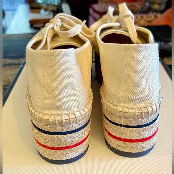 Gucci 41,10.5 Greggio Canvas Lace-Up Platform Espadrilles Shoes NWT - Picture 7 of 11